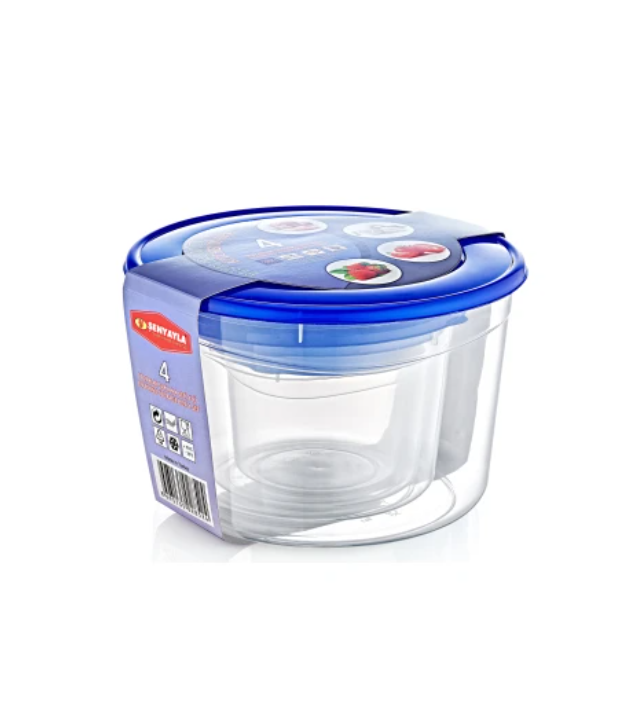 4 LÜ YUVARLAK SAKLAMA KABI