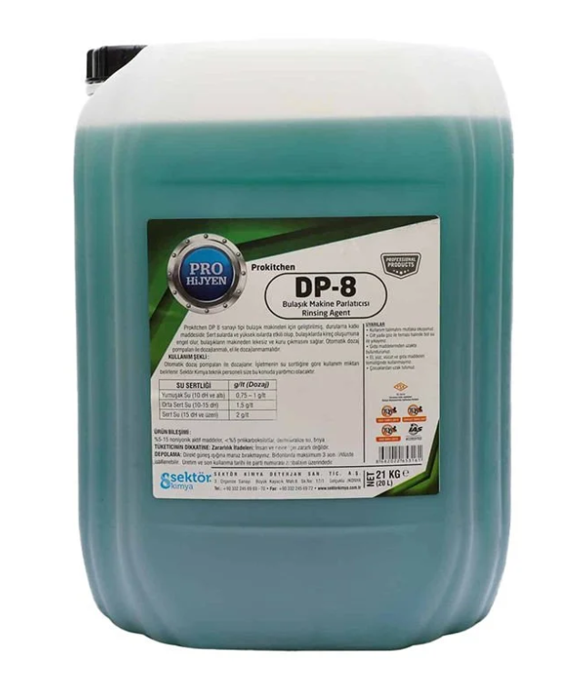 Prohijyen DP 8 Endüstriyel Bulaşık Makinaları İçin Durulama Maddesi 20 Lt