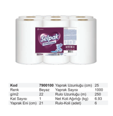 Selpak Professional Extra İçten Çekmeli Havlu 250 metre- 6'lı