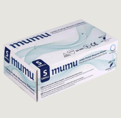 Mumu Pudralı Lateks Eldiven S Beden Beyaz 100’lü