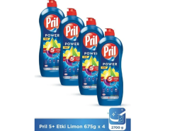 Pril elde yıkama sıvı bulaşık deterjanı limon kokulu 675 gr 4 lü
